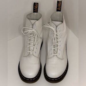 Dr. Martens White Leather Combat Boots